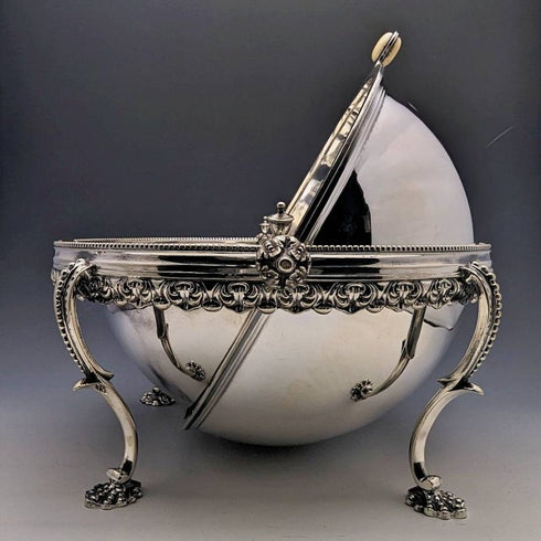 Around 1900 English antique silver plate breakfast dish MARTIN HALL